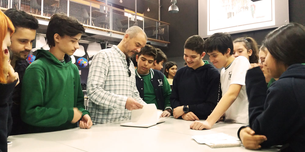 Visita do Tiago Cruz, membro dos Urban Sketchers Portugal
